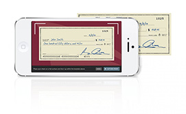 example of a check deposit on a smartphone